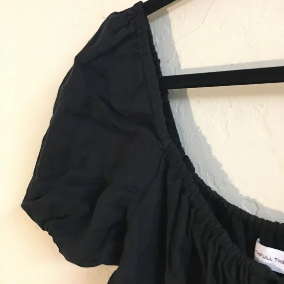 Faithful The Brand 100% Linen Midi Dress 4 Black Spring Festival Party B… - Picture 4 of 11